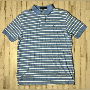 Polo Ralph Lauren Shirt Mens XL Blue/White Stripe Pony Preppy